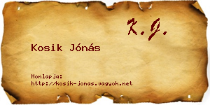 Kosik Jónás névjegykártya
